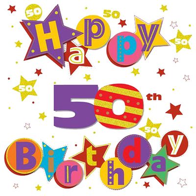 2" Round ~ Happy 50th Birthday Stars Birthday ~ Edible Cake/Cupcake Topper!!!
