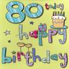 1/8 Sheet ~ Happy 80th Birthday ~ Edible Cake/Cupcake Topper!!! view 1