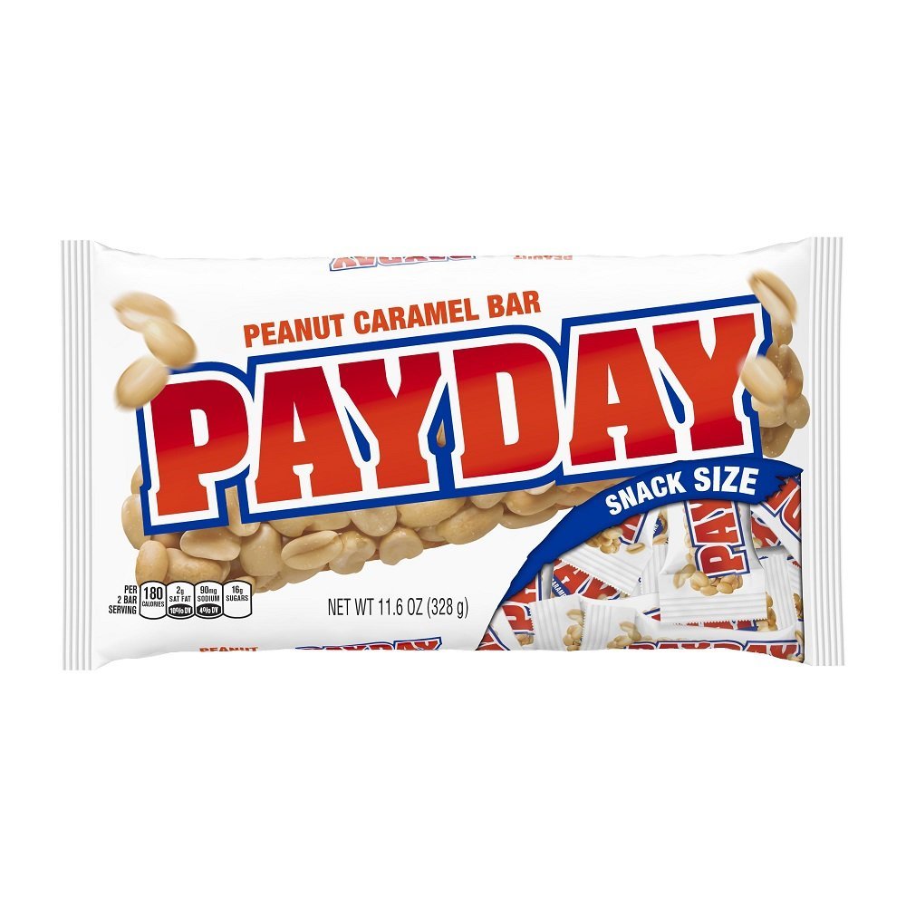 PayDay Snack Size Candy Bars, 11.6-Ounce Bags (Pack of 12)