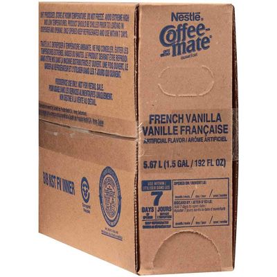 Coffee-Mate French Vanilla Liquid Bulk Creamer - 192 oz. pack, 3 packs per case