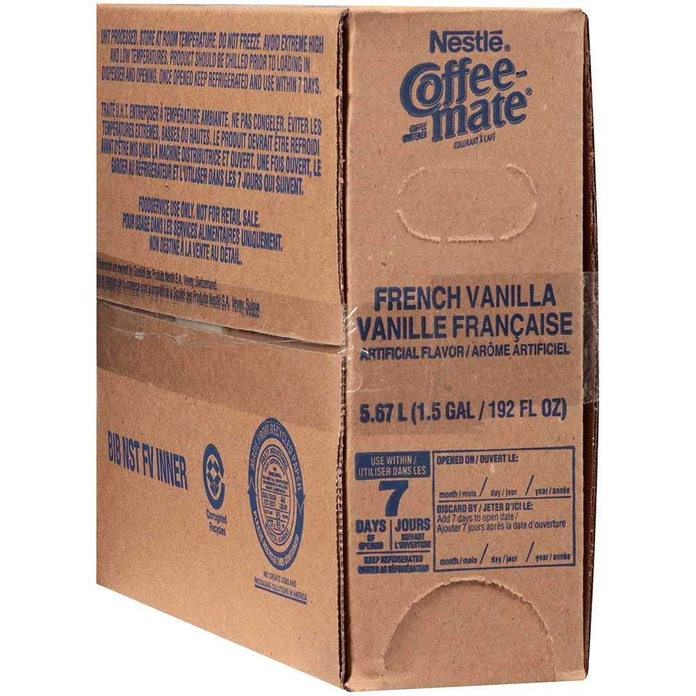Coffee-Mate French Vanilla Liquid Bulk Creamer - 192 oz. pack, 3 packs per case