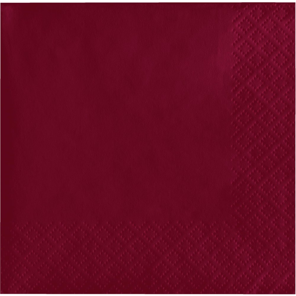 Creative Converting 50-Count Touch of Color Paper Beverage Napkins, Burgundy, 5 x 5" (803122B)