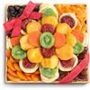 A Gift Inside Sweet Bloom Dried Fruit Deluxe Tray Basket Arrangement for Holiday Birthday Healthy Snack Business Kosher view 1