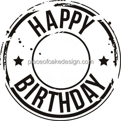 2" Round ~ Basic Happy Birthday Circle Birthday ~ Edible Cake/Cupcake Topper - D6324