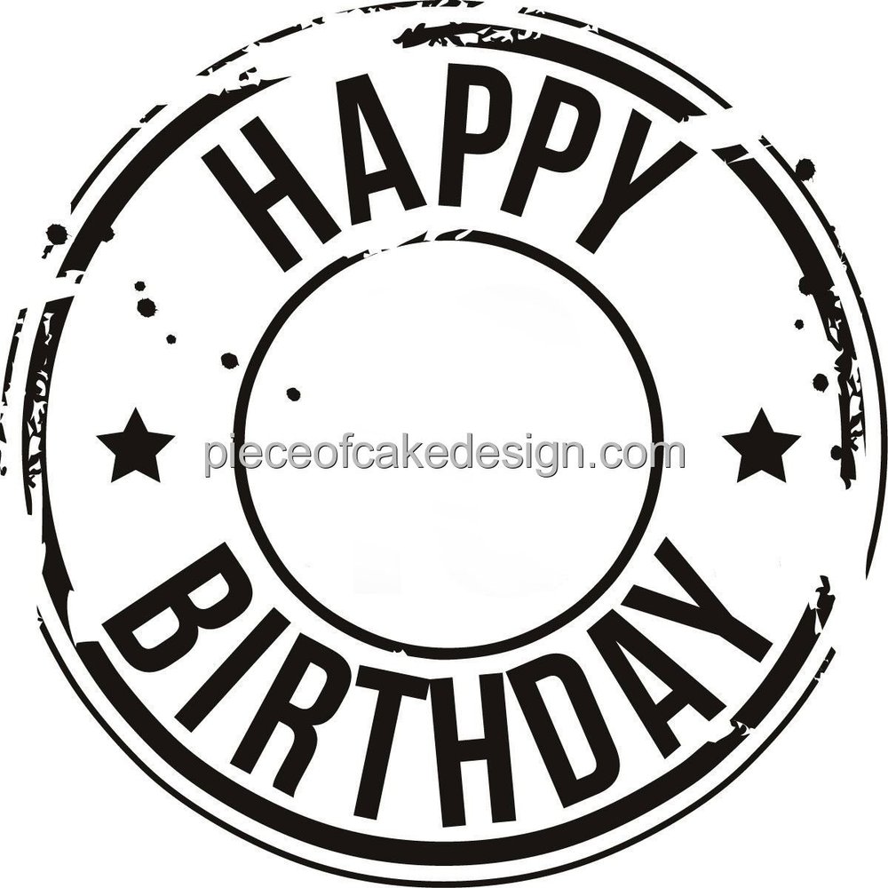 2" Round ~ Basic Happy Birthday Circle Birthday ~ Edible Cake/Cupcake Topper - D6324