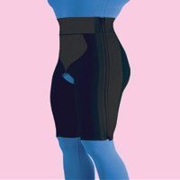 2016XXL PT# 2016XXL- Girdle Compression Above Knee Spndx Contact Zip 2XL 51-55 Blk Ea by, Frank Stubbs Co Inc