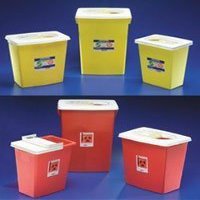 8989PG2 PT# 8989PG2- Container Sharps Chemosafety Hinged Yellow 18gal 5/Ca by, Kendall Company