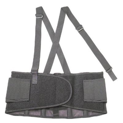 11382 Features: -Back support.-Size group: Small.-Economical spandex body.-Adjustable and detachable suspenders.-Non-conductive polypropylene stays.-Stretchable bias binding with zig-zag stitching.-280D Spandex body material.-Rubber track webbing. Co