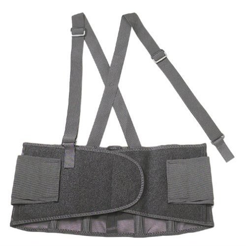 11382 Features: -Back support.-Size group: Small.-Economical spandex body.-Adjustable and detachable suspenders.-Non-conductive polypropylene stays.-Stretchable bias binding with zig-zag stitching.-280D Spandex body material.-Rubber track webbing. Co