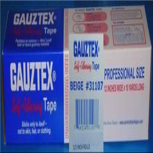 31107-1/2 Gauztex 1/2" Self-Adhering Tan .5"x10Yd 24 Roll Per Box Part No. 31107-1/2 by- General Bandages Inc