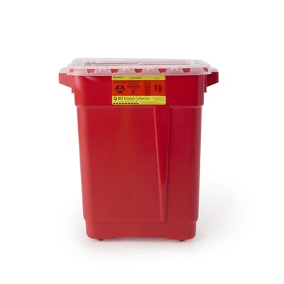 BD EXTRA LARGE SHARPS COLLECTORS Sharps Collector, 9 Gal, Slide Top, Red, 1 Individual