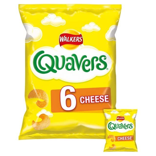 Crisps Walkers Cheese Quavers Snacks 6X6X16.5G
