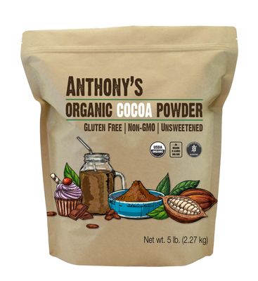 Anthony's Organic Cocoa Powder, 5 lb, Unsweetened, Gluten Free, Non GMO