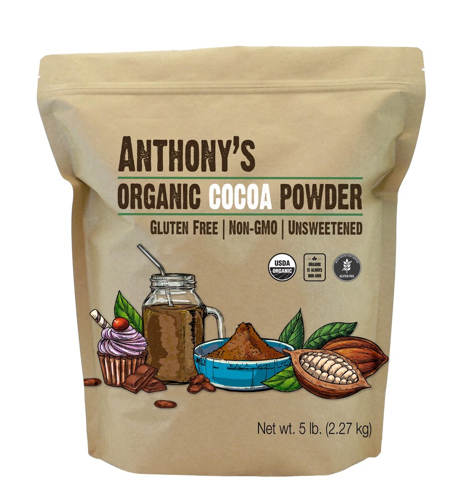 Anthony's Organic Cocoa Powder, 5 lb, Unsweetened, Gluten Free, Non GMO