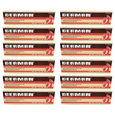 12 Pack-Derman-Antifungal Cream 1.76oz (50g)