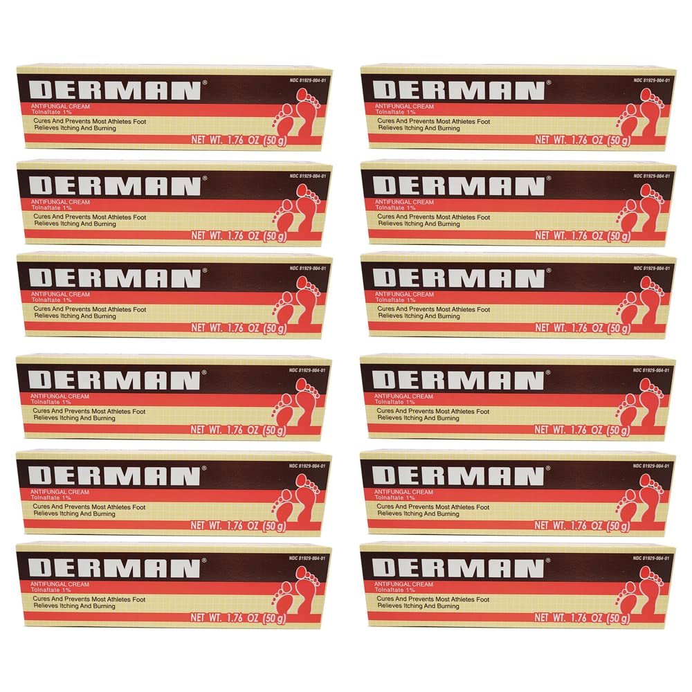 12 Pack-Derman-Antifungal Cream 1.76oz (50g)