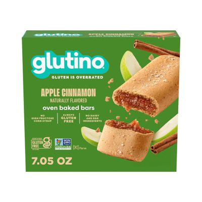 Glutino Gluten Free Oven Baked Bar, Apple Cinnamon, Naturally Flavored, 5 ct