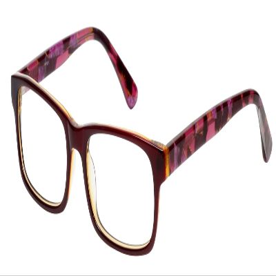 Calabria 857 Rectangular Reading Glasses +2.50 Wine Red Pink Women Colorful Readers Multi Colored Unique Stylish