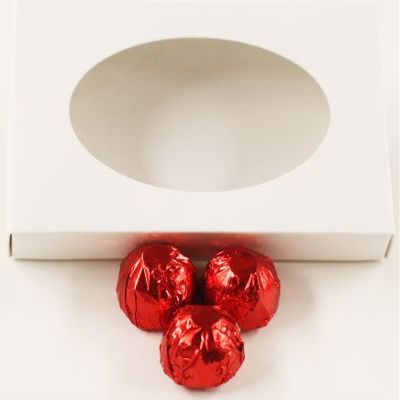 Scott's Cakes Dark Chocolate Black Walnut Cream Filling Candies with Red Foils in a 1 Pound White Gourmet Box