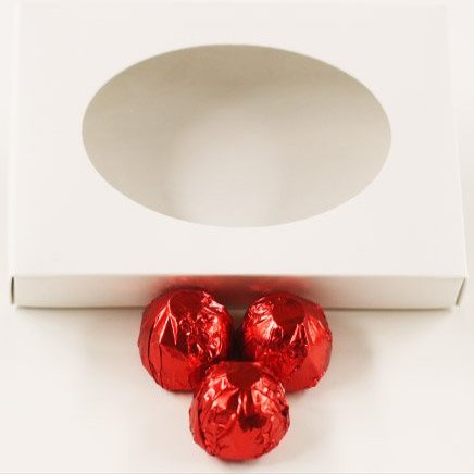 Scott's Cakes Dark Chocolate Black Walnut Cream Filling Candies with Red Foils in a 1 Pound White Gourmet Box