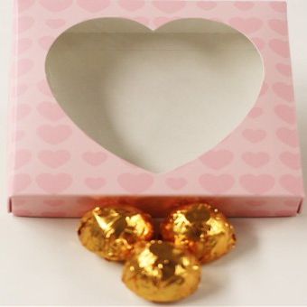 Scott's Cakes Dark Chocolate Black Walnut Cream Filling Candies with Copper Foils in a 1 Pound Pink Heart Box