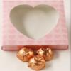 Scott's Cakes Dark Chocolate Peanut Butter Truffle Cream Filling Candies with Peach Foils in a 1 Pound Pink Heart Box view 1