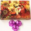 Scott's Cakes Dark Chocolate Peanut Butter Truffle Cream Filling Candies with Purple Foils in a 1 Pound Fall Leaf Box view 1