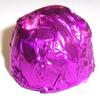 Scott's Cakes Dark Chocolate Peanut Butter Truffle Cream Filling Candies with Purple Foils in a 1 Pound Pink Heart Box view 3