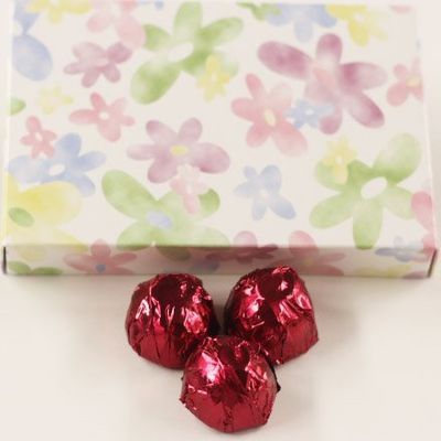 Scott's Cakes Milk Chocolate Peanut Butter Truffle Cream Filling Candies with Burgandy Foils in a 1 Pound Daisy Box