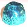Scott's Cakes Dark Chocolate Peanut Butter Truffle Cream Filling Candies with Aqua Foils in a 1 Pound Snowflake Box view 3