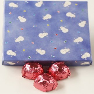 Scott's Cakes Milk Chocolate Peanut Butter Truffle Cream Filling Candies with Pink Foils in a 1 Pound Snowman Box