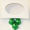 Scott's Cakes Dark Chocolate Peanut Butter Truffle Cream Filling Candies with Yellow Green Foils in a 1 Pound White Gourmet Box view 1