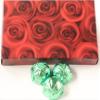 Scott's Cakes Dark Chocolate Peanut Butter Truffle Cream Filling Candies with Light Green Foils in a 1 Pound Red Roses Box view 1