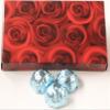 Scott's Cakes Dark Chocolate Peanut Butter Truffle Cream Filling Candies with Light Blue Foils in a 1 Pound Red Roses Box view 1