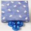 Scott's Cakes Dark Chocolate Peanut Butter Truffle Cream Filling Candies with Dark Blue Foils in a 1 Pound Snowman Box view 1