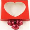 Scott's Cakes Dark Chocolate Peanut Butter Truffle Cream Filling Candies with Burgandy Foils in a 1 Pound Heart Box view 1