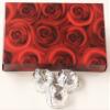 Scott's Cakes Dark Chocolate Peanut Butter Truffle Cream Filling Candies with Silver Foils in a 1 Pound Red Roses Box view 1
