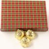 Scott's Cakes Dark Chocolate Peanut Butter Truffle Cream Filling Candies with Gold Foils in a 1 Pound Christmas Plaid Box view 1