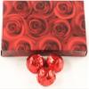 Scott's Cakes Dark Chocolate Peanut Butter Truffle Cream Filling Candies with Red Foils in a 1 Pound Red Roses Box view 1