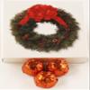 Scott's Cakes Dark Chocolate Peanut Butter Truffle Cream Filling Candies with Orange Foils in a 1 Pound Wreath Box view 1