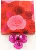 Scott's Cakes White Chocolate Peanut Butter Truffle Cream Filling Candies with Fucshia Foils in a 1 Pound Pink Roses Box view 1