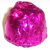 Scott's Cakes Dark Chocolate Peanut Butter Truffle Cream Filling Candies with Fucshia Foils in a 1 Pound Snowman Box view 3