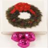 Scott's Cakes Dark Chocolate Peanut Butter Truffle Cream Filling Candies with Fucshia Foils in a 1 Pound Wreath Box view 1