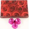 Scott's Cakes Dark Chocolate Peanut Butter Truffle Cream Filling Candies with Fucshia Foils in a 1 Pound Red Roses Box view 1