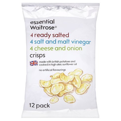 WAITROSE BRITISH CRISPS CHIPS VARIETY PACK 12 BAGS