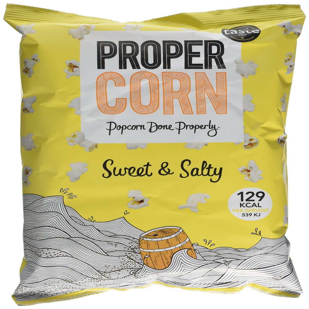Propercorn Sweet and Salty Popcorn 90 g (Pack of 12)