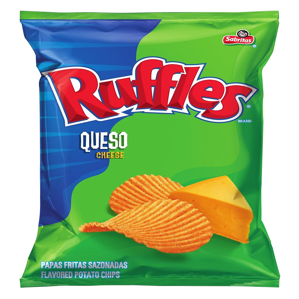Ruffles Ridged Potato Chips, Queso, 8.5 oz
