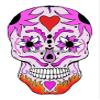1/4 Sheet ~ Pink & Red Heart Sugar Skull Birthday ~ Edible Cake/Cupcake Topper!!! view 1