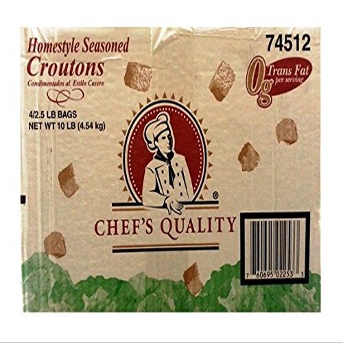 Chef's Quality Croutons, Seasoned Homestyle, 10 Pound