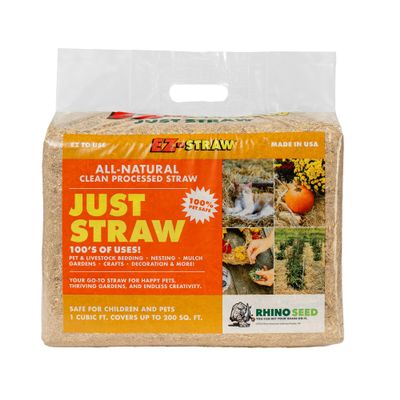 EZ-Straw Just Straw Clean Processed Straw  Multi Purpose - Small Bale (1 Cubic Foot)